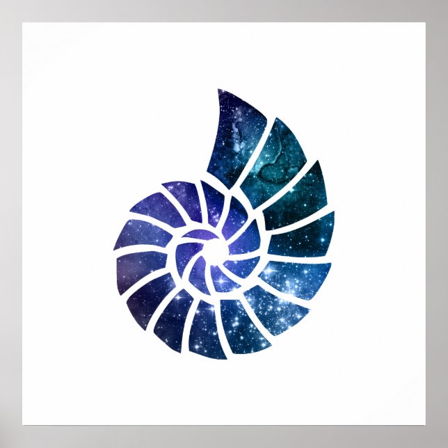 Ammonite Silhouette Art Poster (Framsidan)