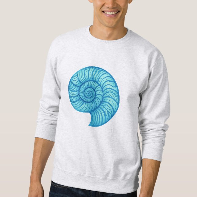 Ammonitfossil – Neonspiral distorsion Lång Ärmad Tröja (Framsida)