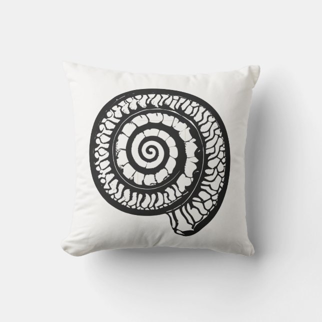 Ammonitfossil - Spiral havsskal Kudde (Framsida)
