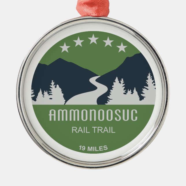Ammonoosuc Rail Trail New Hampshire Julgransprydnad Metall (Framsidan)