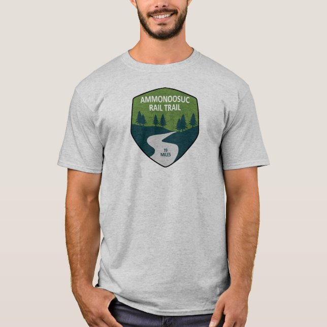 Ammonoosuc Rail Trail New Hampshire T Shirt (Framsida)