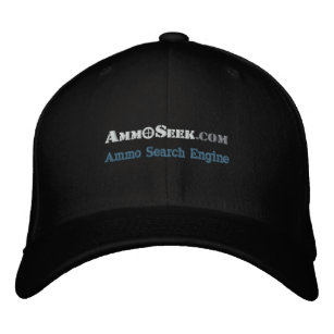 AmmoSeek logotyphatt med sökandemotortext Broderad Keps