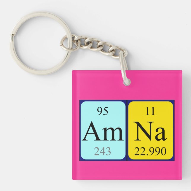 Amna Periodisk nyckelring bord namn (Framsidan)