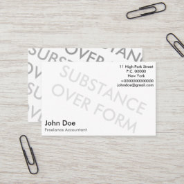 "Ämne över formulär" Visitkort