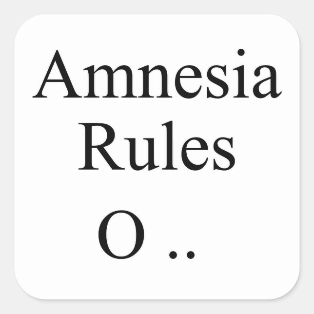 Amnesia Fyrkantigt Klistermärke (Framsida)