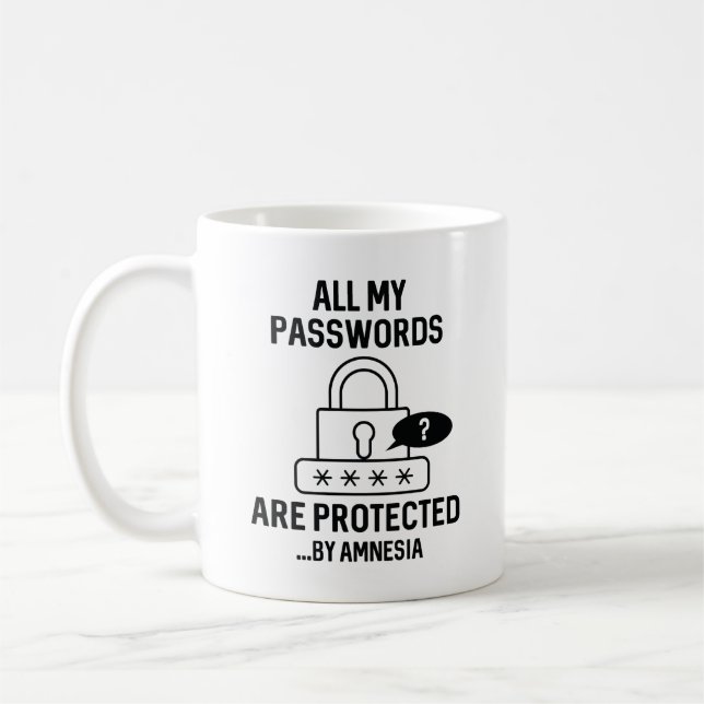 Amnesia Passwords Kaffemugg (Vänster)