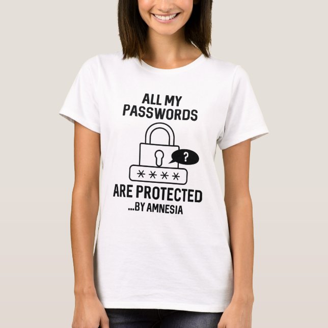 Amnesia Passwords T Shirt (Framsida)