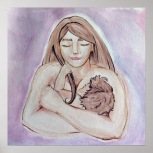 Amning mor och baby poster