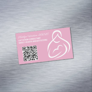 Amning Rådant QR- Rosa Amning Amning Magnetiska Visitkort