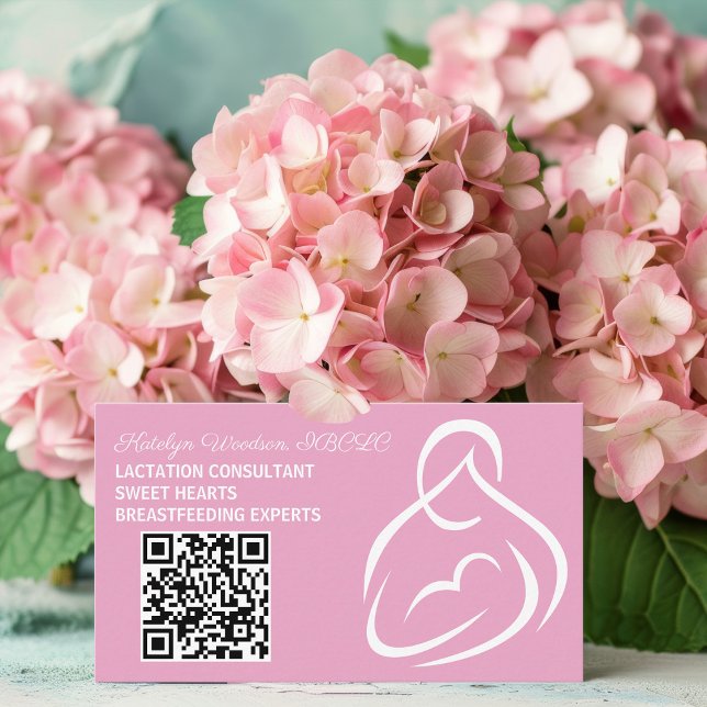Amning Rådant QR- Rosa Amning Amning Visitkort (Skapare uppladdad)