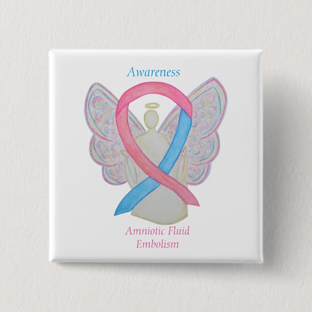 Amniotic Fluid Embolism Awareness Angel Ribbon Pin Knapp (Framsida)
