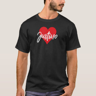 Amo A Justino Primer Nombre Yo Corazón T Shirt