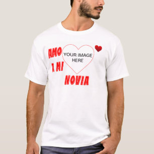 Amo A Mi Novia anpassningsbar röd skjorta T Shirt
