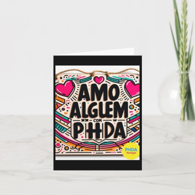 Amo AlguÉm Com Phda I Kärlek någon med Adhd Stick Kort (Framsida)