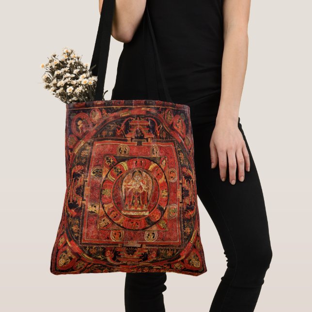 Amogasha Mandala Tote Bag Tygkasse (Närbild)