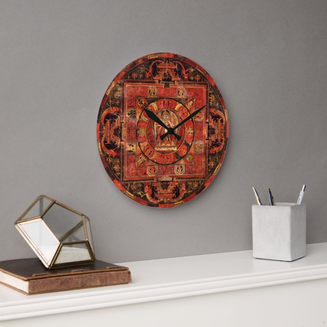 Amogasha Mandala Wall Clock Stor Klocka (Kontor)