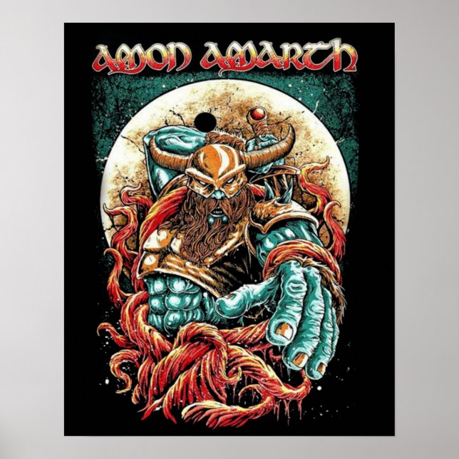 Amon Amarth Retro Faded-Stil Typography Art Poster (Framsidan)