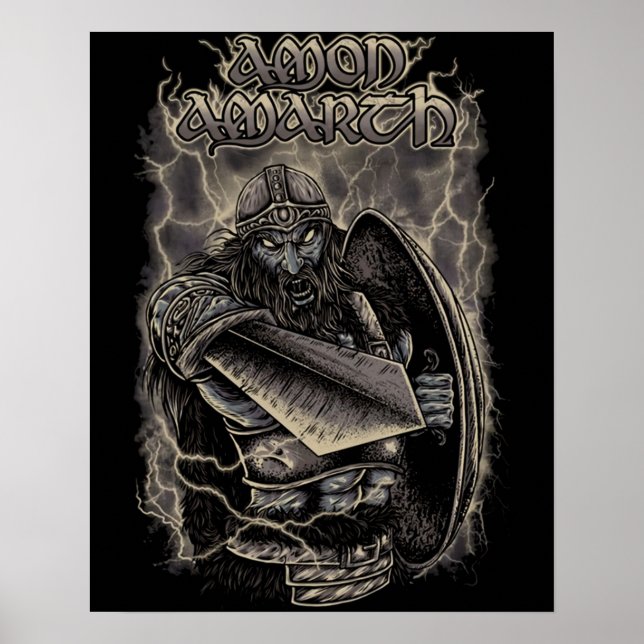 Amon Amarth Retro Fläkt Design Poster (Framsidan)
