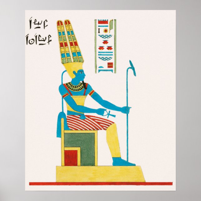 Amon, Amon-ra-illustration från Pantheon Egyptien Poster (Framsidan)