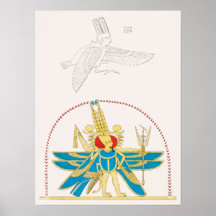 Amon-Ra, Kung av Guds illustration från Pantheo Poster