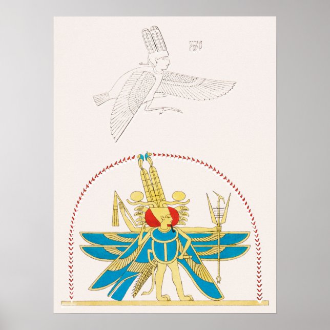 Amon-Ra, Kung av Guds illustration från Pantheo Poster (Framsidan)