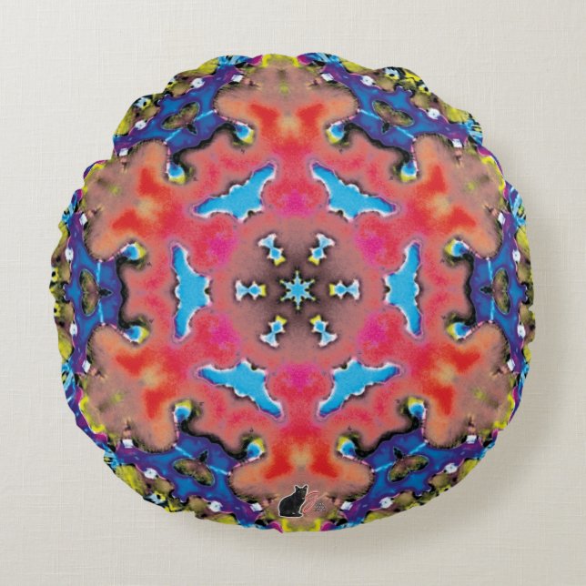 Amonium Kaleidoscope Rund Kudde (Framsidan)