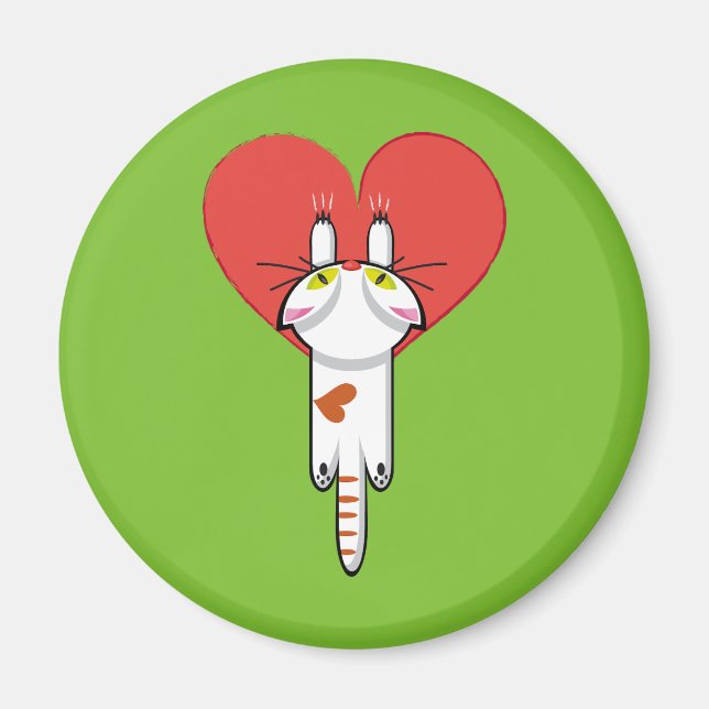Amor del al del aferrado de Lindo Gatito. Gato, Magnet (Framsidan)