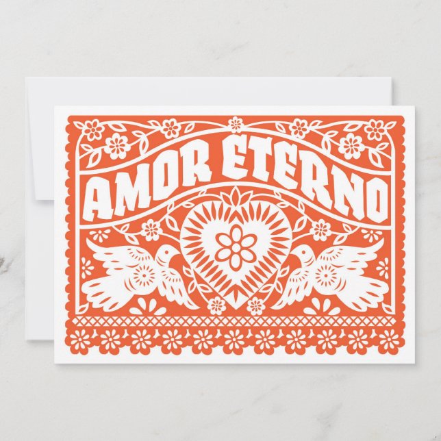 Amor Eterno Papel Picado Banner Inbjudan (Baksida)