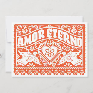 Amor Eterno Papel Picado Banner Inbjudan