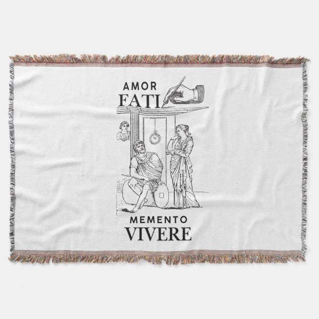 Amor Fati Filosofi Linje Konst Filt (Framsidan)