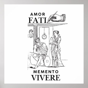Amor Fati Filosofi Linje Konst Poster