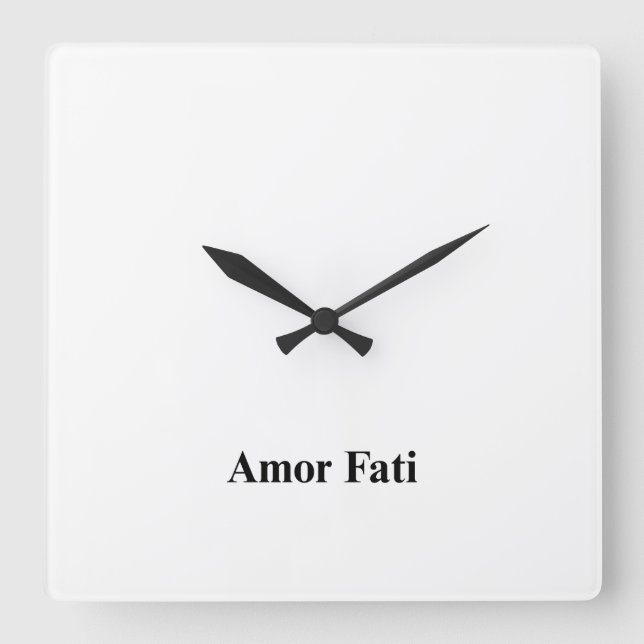 Amor Fati Minimalist Office Wall Clock Fyrkantig Klocka (Framsida)