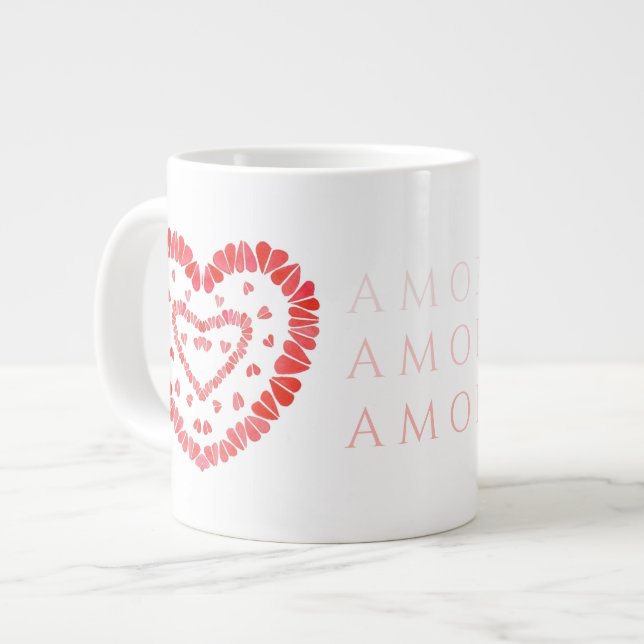 AMOR-SPANISH LOVE Stor Vit Mugg Jumbo Mugg (Framsida vänster)