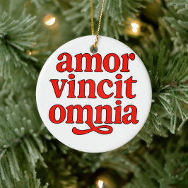 Amor vincit omnia julgransprydnad keramik