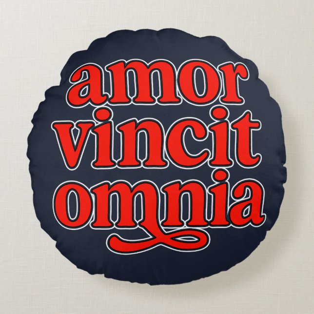 Amor vincit omnia rund kudde (Framsidan)