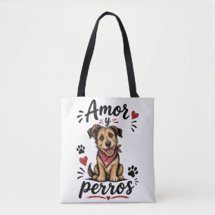 Amor y Perros Roligt Hundälskar Design Tygkasse