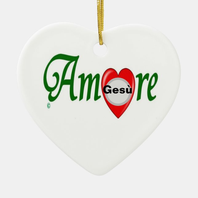 Amore Gesù Julgransprydnad Keramik (Framsidan)