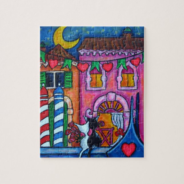 Amore in Venice Cat Puzzle Pussel (Vertikal)