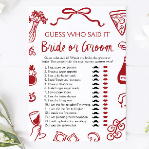 Amore italiensk brud eller brudgum present shower  inbjudningar