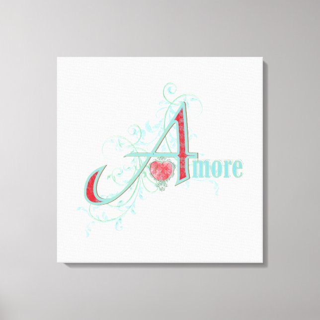 AMORE - Kärlek - Wrapped Canvas (Framsida)
