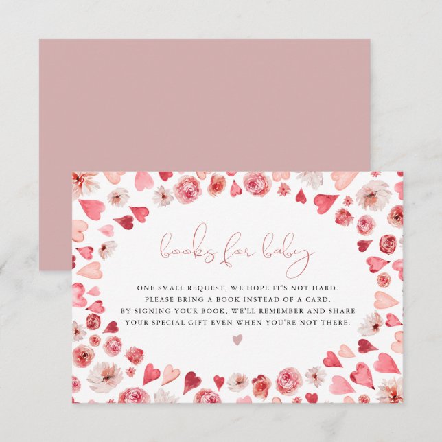 AMORE Little SweBaby Valentiness Bokar för Baby Inbjudningar (Fram/baksida)