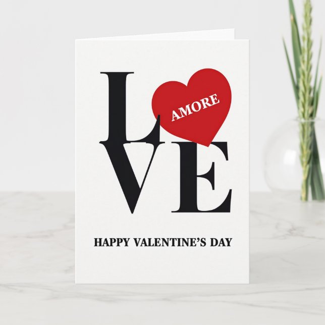 Amore Love Alla hjärtans dag-kort Kort (Framsida)