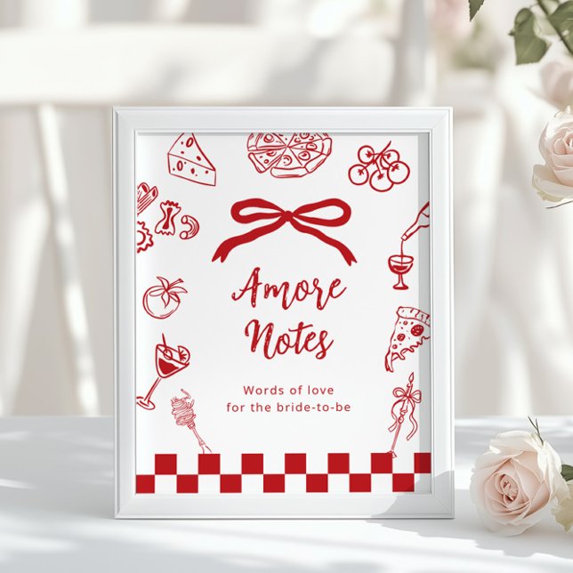Amore notes Thats Amore Red Advice bridal shower Poster (Skapare uppladdad)