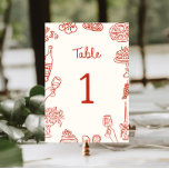 Amore Red Illustrated Bordsnummer<br><div class="desc">Gratulera till bruden med bordsnumret "Det där är mer", designat för att ge dig en eloge med skratt, kärlek och Italiens vackra innersta väsen. Kortet bord har ett snabbt handskrivet teckensnitt, vilket ger en personlig och lekfull beröring som inbjudan dina gäster kan spela i firande. Området kring kant är röda...</div>