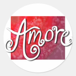 Amore - reverse red jazzy runt klistermärke