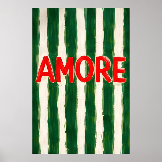 Amore Typografi Affisch, Italiensk Citat Väggkonst (Framsidan)