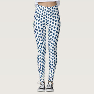 Amorfiska former 120322 - Indigo Blue on White Leggings