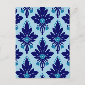 AMOROSO DAMASK: BLÅ PÅ BLÅ VYKORT