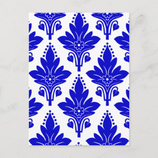 AMOROSO DAMASK: BLUE and WHITE Vykort