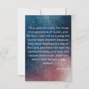Amos 2:4 KJV Bible Scripture Pic Greeting Card Kort